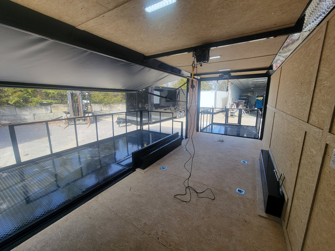8.5' X 24' Custom Enclosed Stage Trailer Mobile Cigar Lounge Interior Picture 2