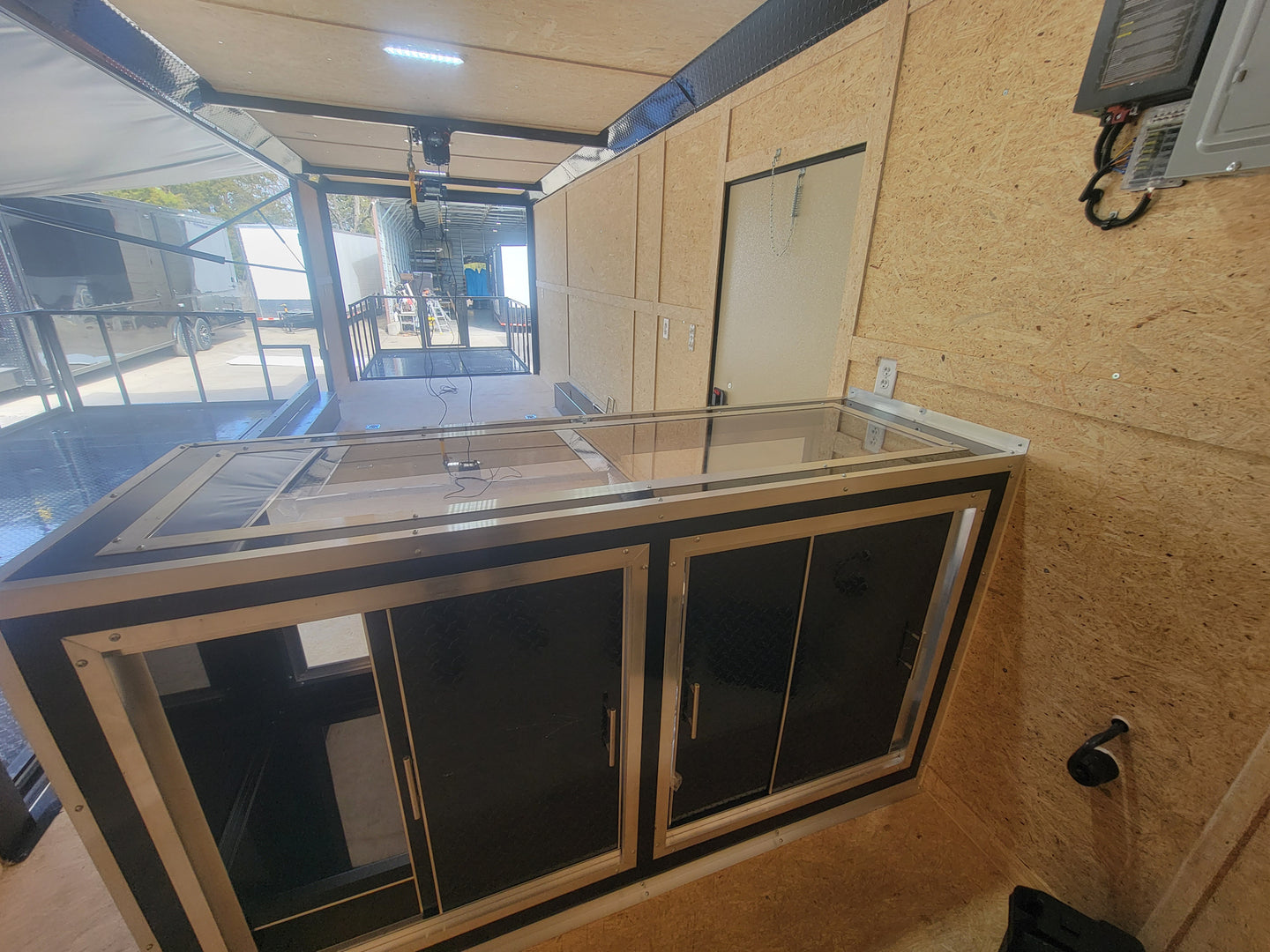 8.5' X 24' Custom Enclosed Stage Trailer Mobile Cigar Lounge Interior Picture 4 