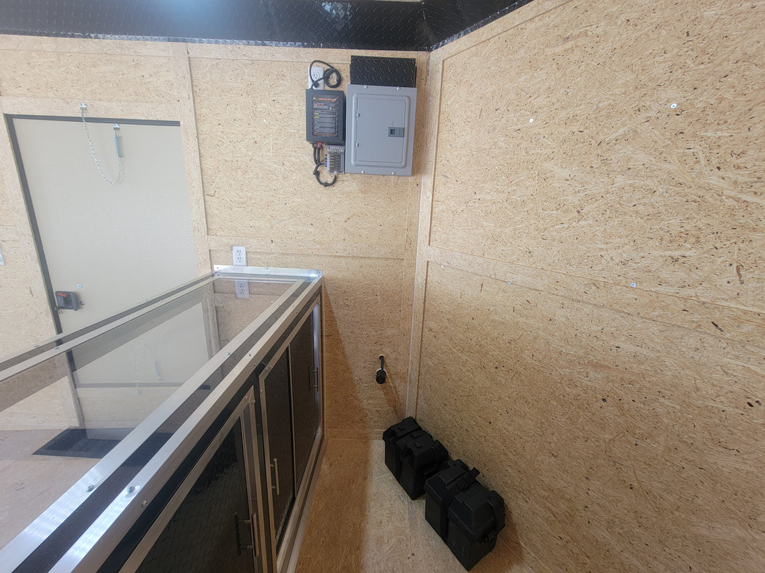 8.5' X 24' Custom Enclosed Stage Trailer Mobile Cigar Lounge Interior Picture 5
