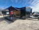 8.5' X 24' Custom Enclosed Stage Trailer Mobile Cigar Lounge Passenger Side Stage Down and Awning Extended 