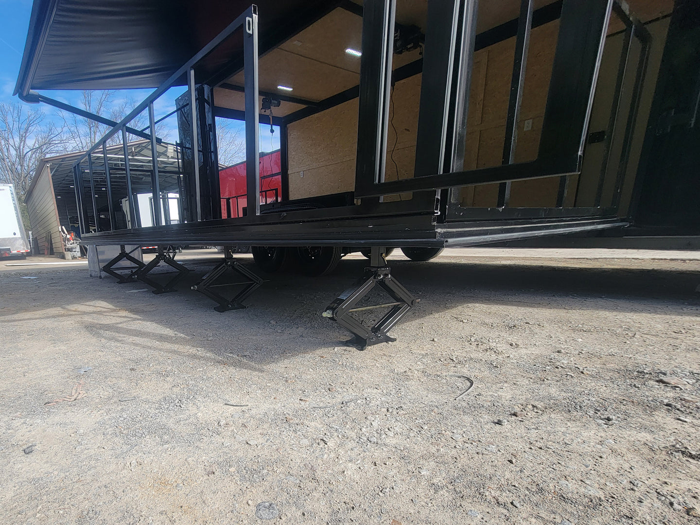 8.5' X 24' Custom Enclosed Stage Trailer Mobile Cigar Lounge Stage Supports