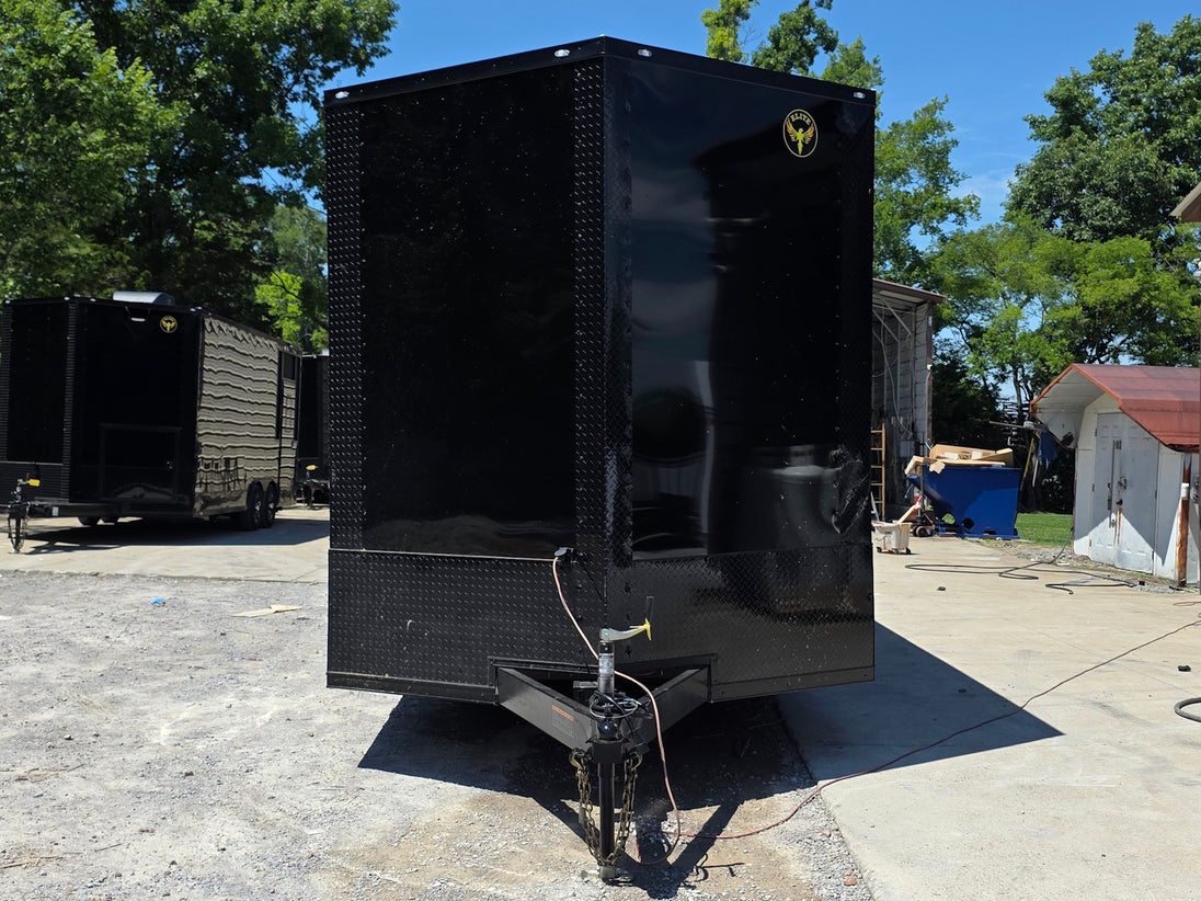 8.5' X 24' Custom Stage and Marketing Showcase Enclosed Trailer Front side picture