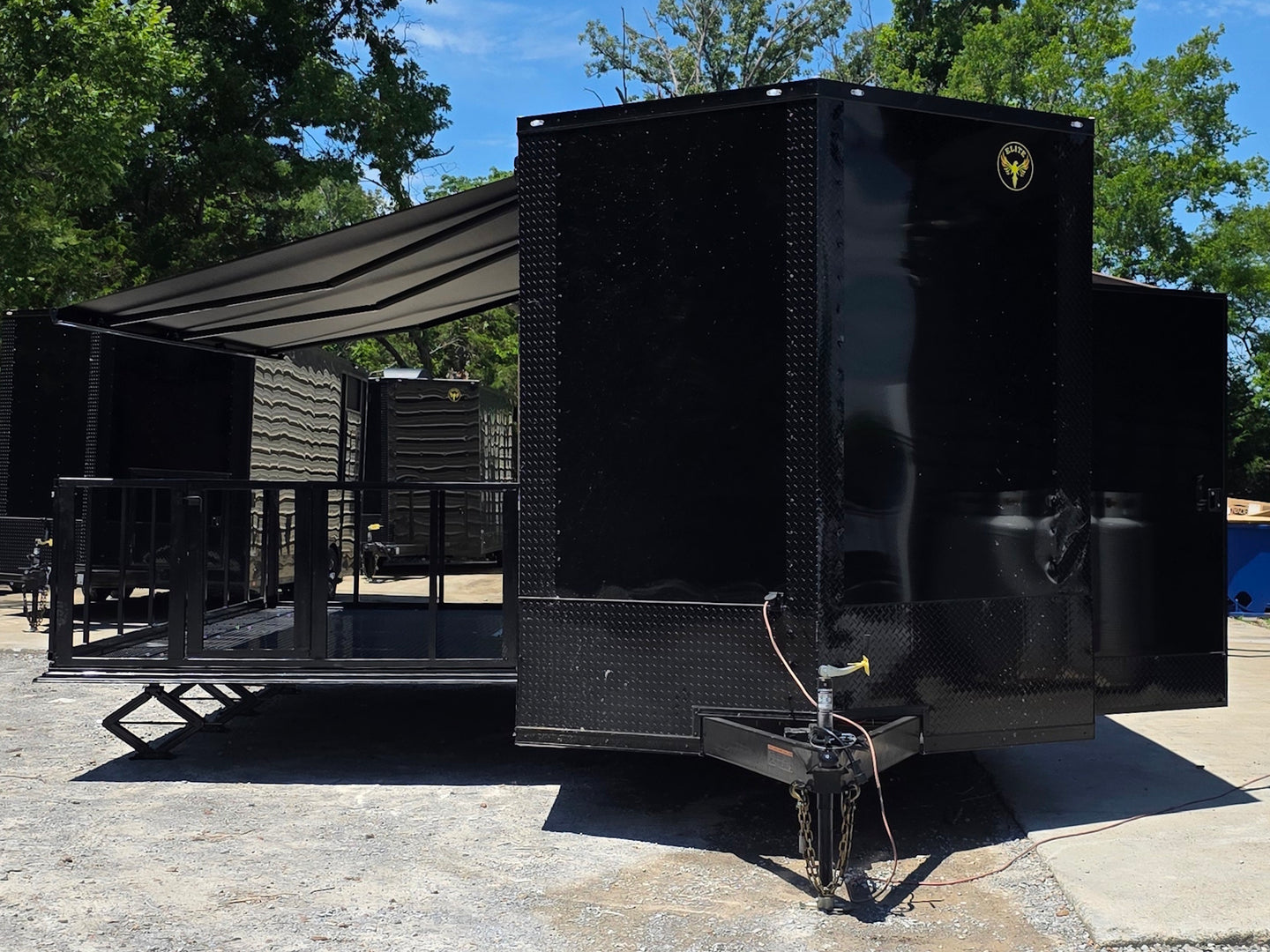 8.5' X 24' Custom Stage and Marketing Showcase Enclosed Trailer Open front side picture 