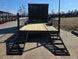 8.5' X 24' Hybrid Trailer Black With Black Out Package 7K Axles back view picture with ramp down 