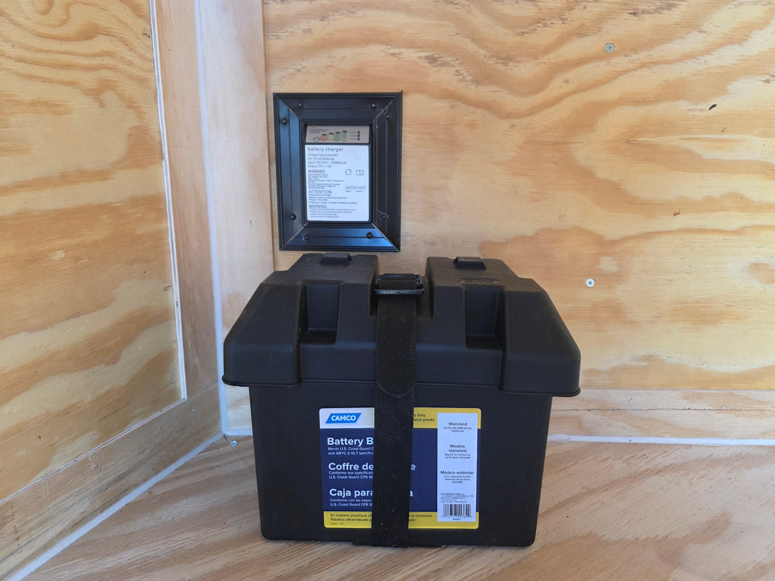 8.5' X 24' Hybrid Trailer Black With Black Out Package 7K Axles battery view picture 