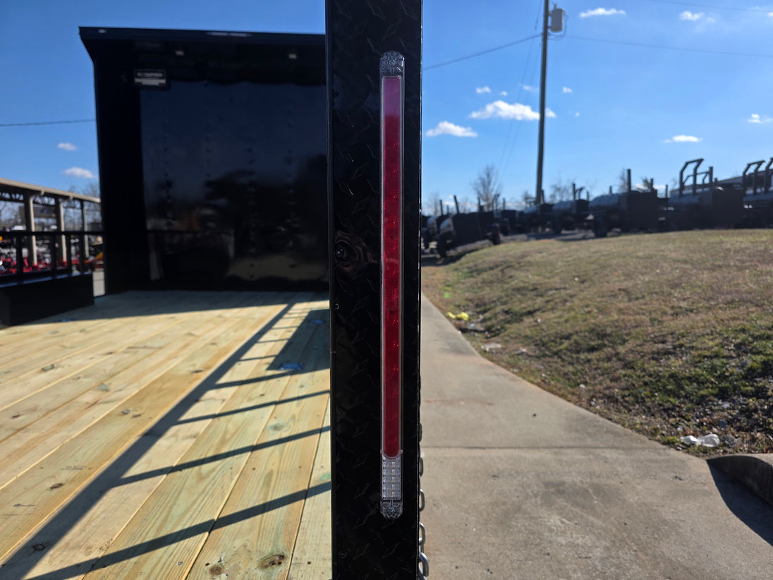 8.5' X 24' Hybrid Trailer Black With Black Out Package 7K Axles brake light view picture 