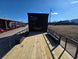 8.5' X 24' Hybrid Trailer Black With Black Out Package 7K Axles front deck angled view picture 