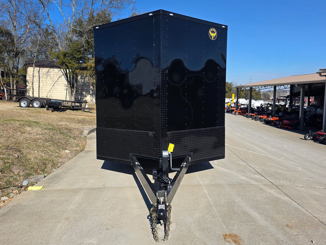 8.5' X 24' Hybrid Trailer Black With Black Out Package 7K Axles front view picture 