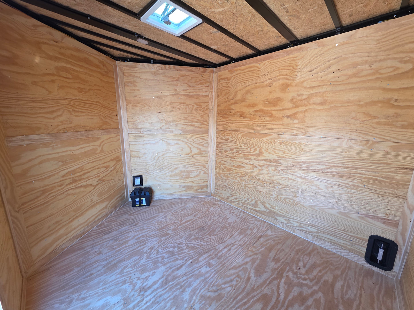 8.5' X 24' Hybrid Trailer Black With Black Out Package 7K Axles inside left angled view picture 