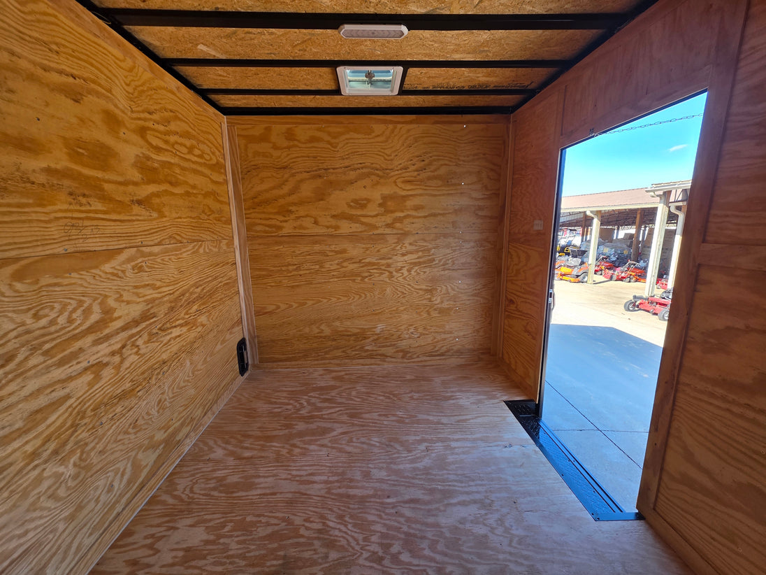 8.5' X 24' Hybrid Trailer Black With Black Out Package 7K Axles inside top view picture 
