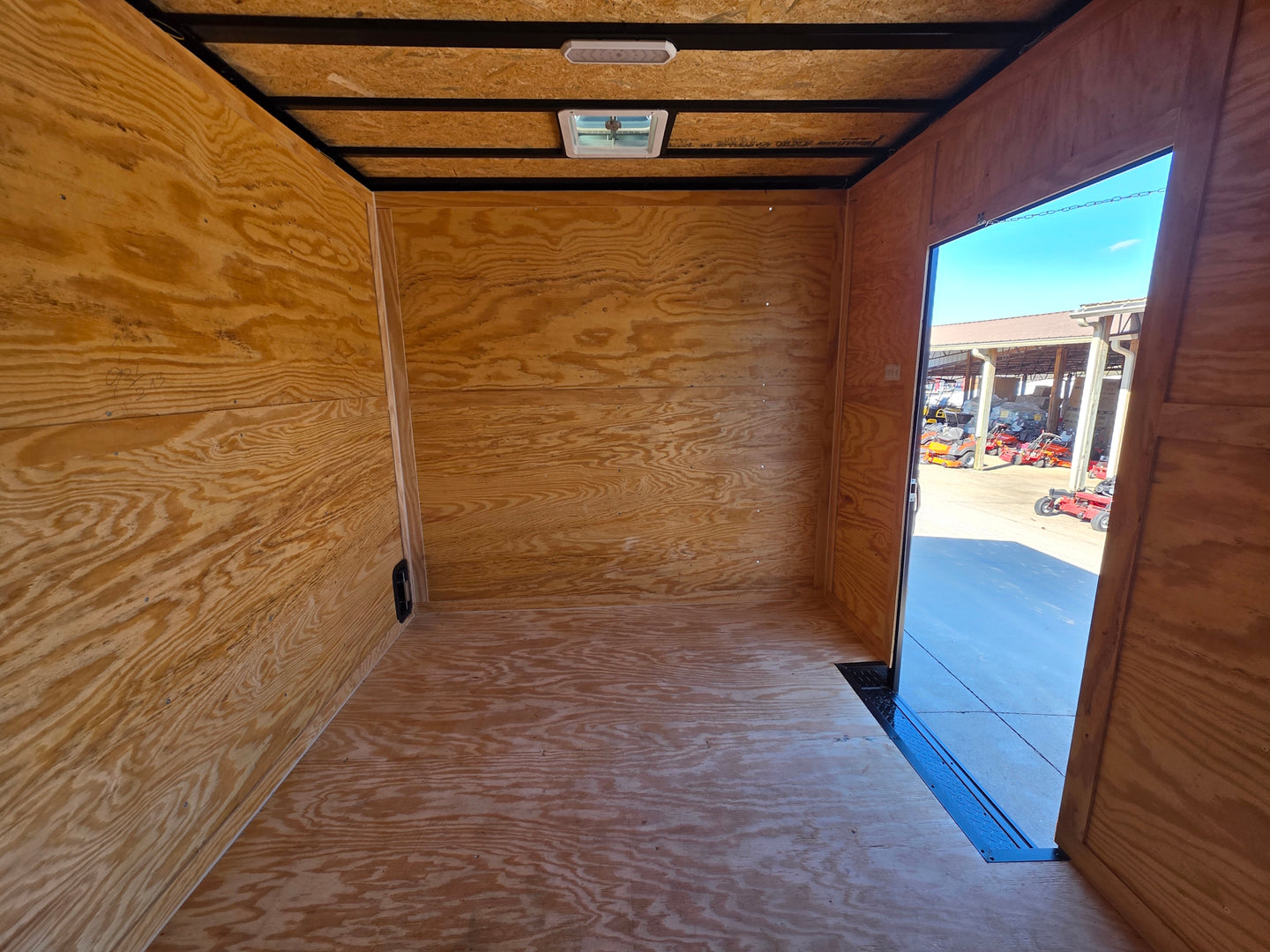 8.5' X 24' Hybrid Trailer Black With Black Out Package 7K Axles inside top view picture 