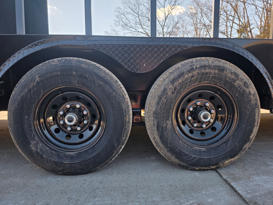 8.5' X 24' Hybrid Trailer Black With Black Out Package 7K Axles two axle view picture 