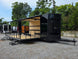 8.5' X 26' Black Custom Marketing and Event Trailer With 16' Stage Open front left angle picture 