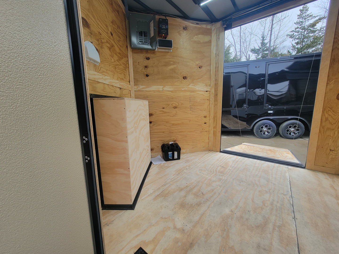 8.5' X 30' Custom White With Blackout Trim Hybrid Enclosed Trailer-16