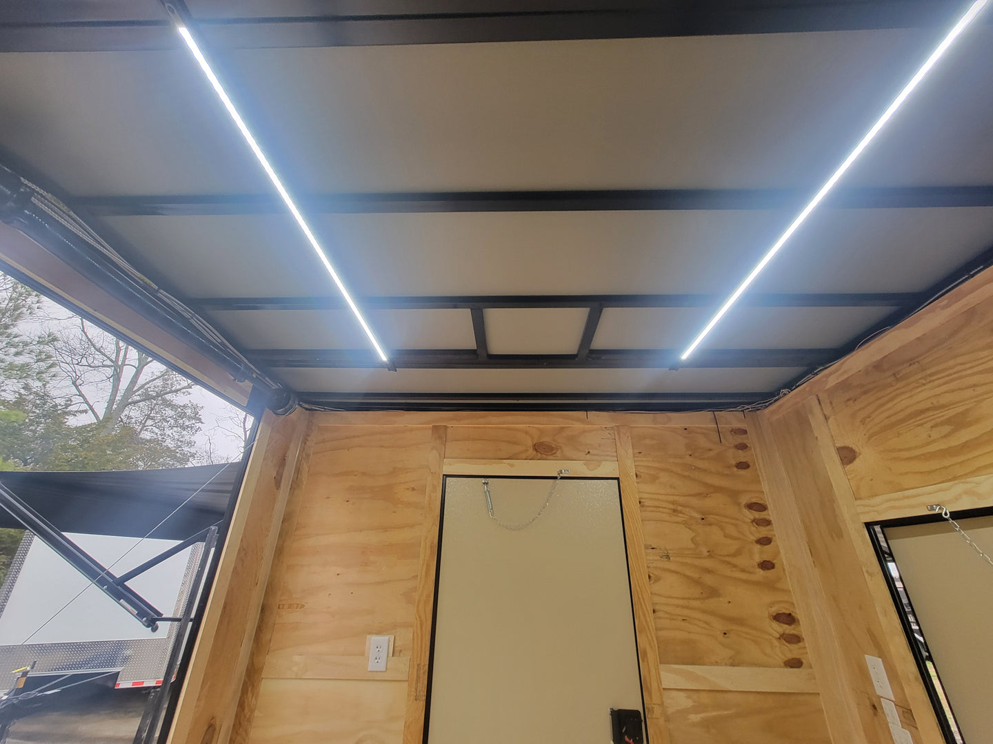8.5' X 30' Custom White With Blackout Trim Hybrid Enclosed Trailer-20
