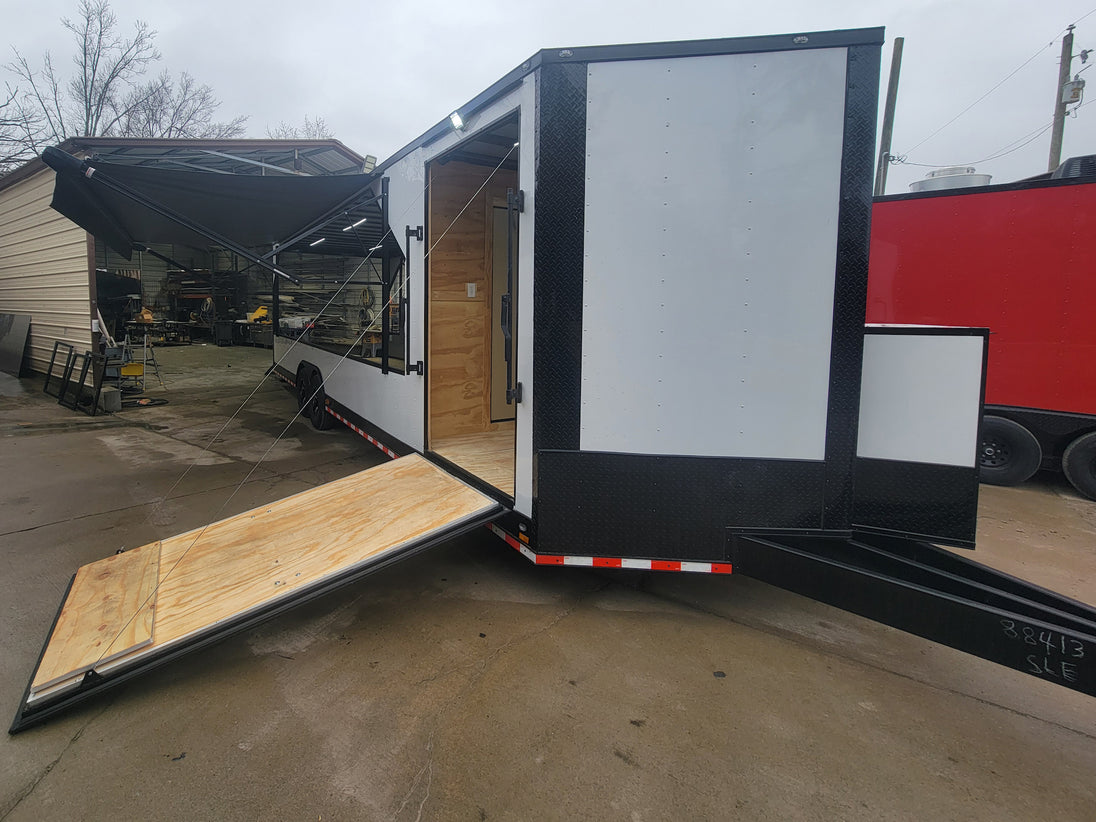 8.5' X 30' Custom White With Blackout Trim Hybrid Enclosed Trailer, SLE - 4