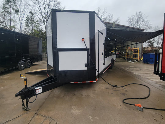 8.5' X 30' Custom White With Blackout Trim Hybrid Enclosed Trailer SLE-1