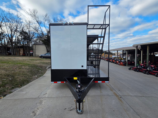 8.5' X 30' (White) Hybrid Custom Drone and Equipment Trailer Agricultural and Spray front view picture 