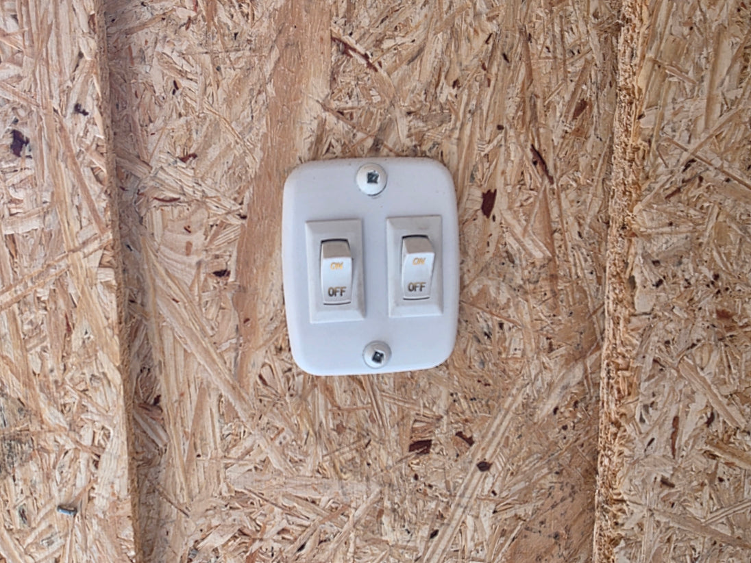 8.5' X 30' (White) Hybrid Custom Drone and Equipment Trailer Agricultural and Spray light switch view picture 