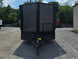 8.5'x16' Charcoal W/ Black Out Trim V-Nose Dual Awning Concession Trailer Front side picture 