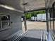 8.5'x16' Charcoal W/ Black Out Trim V-Nose Dual Awning Concession Trailer Interior front right angle picture 