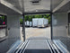 8.5'x16' Charcoal W/ Black Out Trim V-Nose Dual Awning Concession Trailer Interior front side picture 