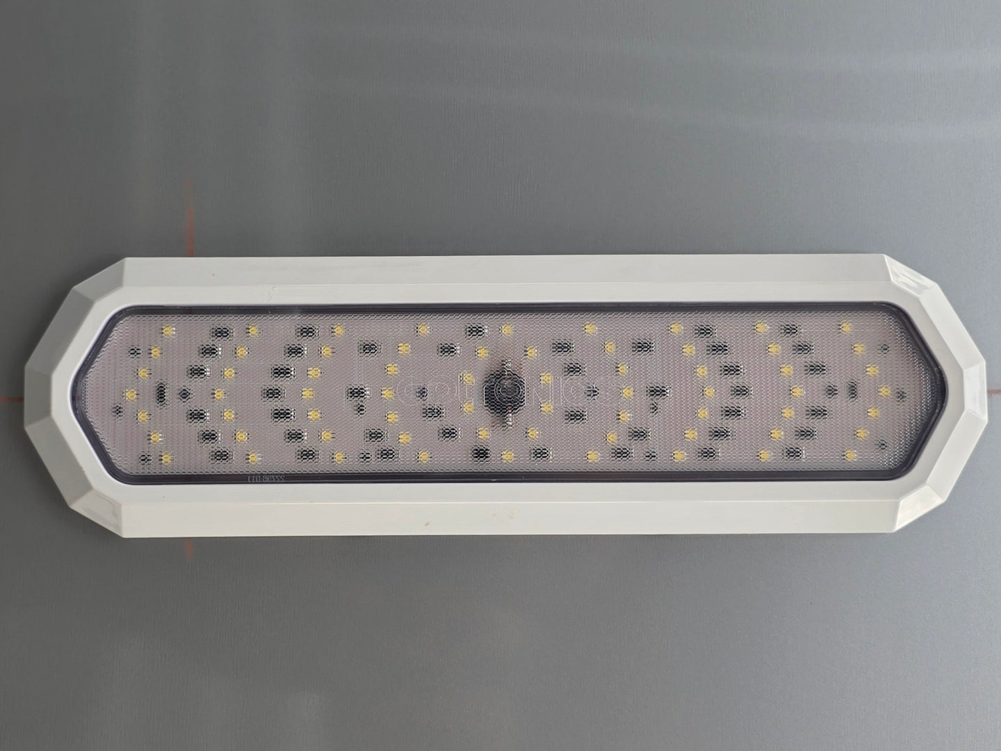 8.5'x16' Charcoal W/ Black Out Trim V-Nose Dual Awning Concession Trailer Interior light picture 