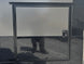8.5'x16' Charcoal W/ Black Out Trim V-Nose Dual Awning Concession Trailer V nose door picture 