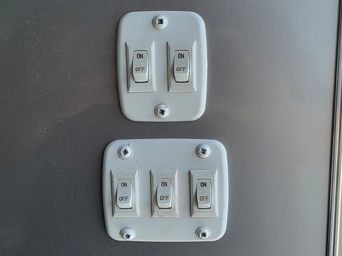 8.5'x16' Charcoal W/ Black Out Trim V-Nose Dual Awning Concession Trailer switch picture 
