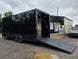 8.5'x24' Black Custom Event Stage Trailer w/ 16' Fold-Down Stage Open Back left angle picture 
