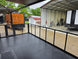 8.5'x24' Black Custom Event Stage Trailer w/ 16' Fold-Down Stage Stage back right angle picture 