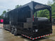 8.5'x28' Black w/ Black out trim Concession Trailer with Porch Package Back left angle picture 