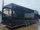 8.5'x28' Black w/ Black out trim Concession Trailer with Porch Package Back right angle picture 
