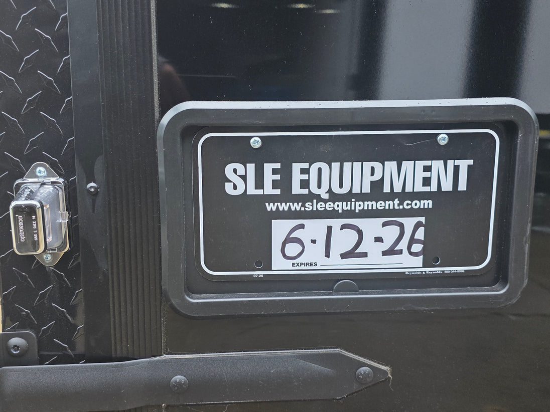 8.5'x28' Black w/ Black out trim Concession Trailer with Porch Package License plate bracket picture 