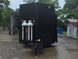 8.5'x28' Black w/ Black out trim Concession Trailer with Porch Package Open front side picture 
