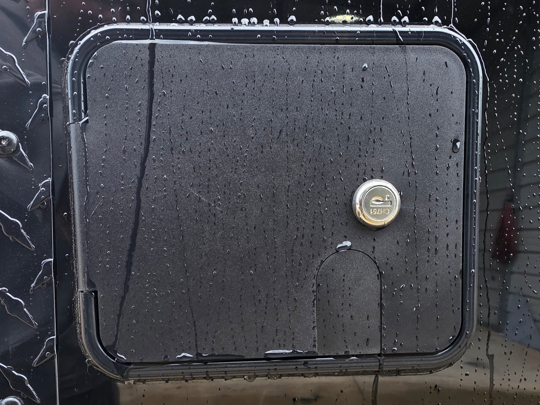 8.5'x28' Black w/ Black out trim Concession Trailer with Porch Package Water valve picture 