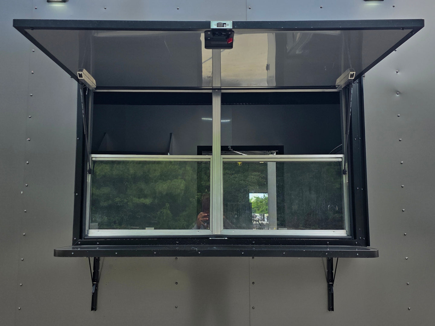 8.5' x 16' Mobile Food Vending Concession Trailer Exterior serving window picture 