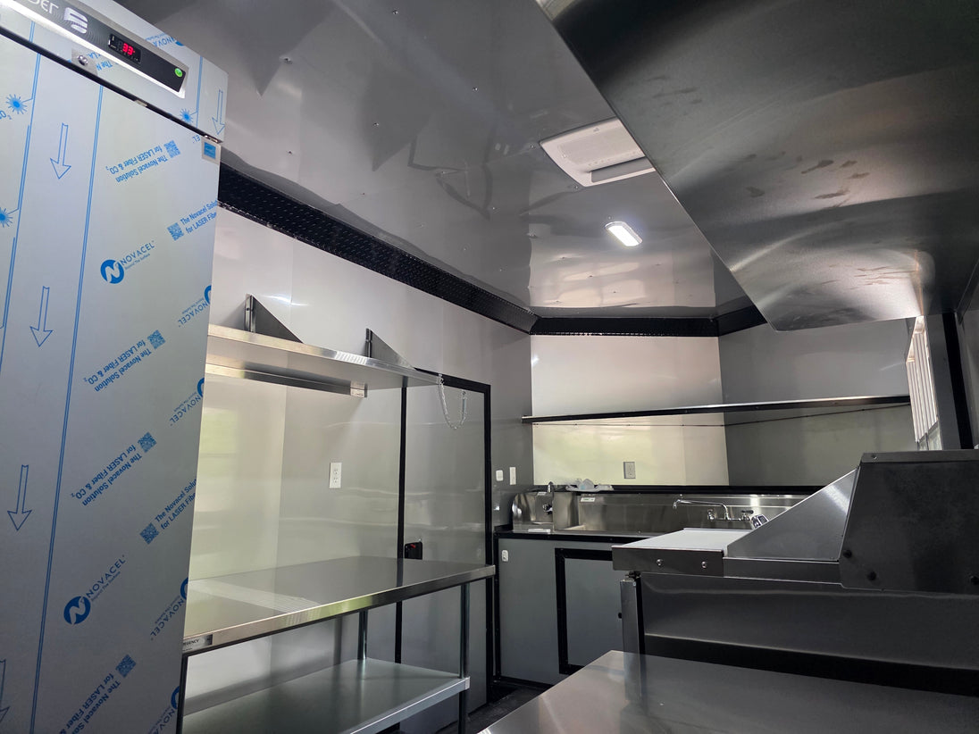 8.5' x 16' Mobile Food Vending Concession Trailer Interior back right angle picture 