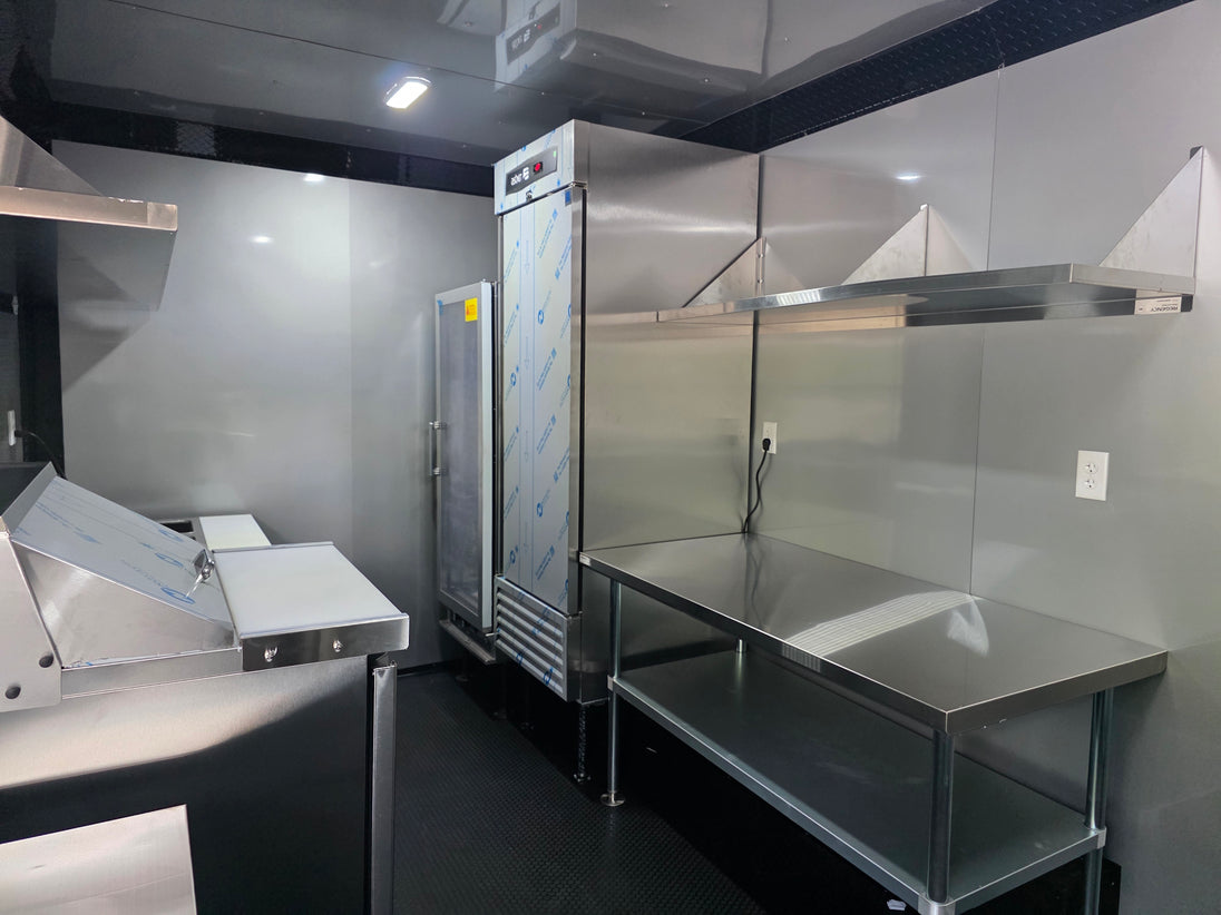 8.5' x 16' Mobile Food Vending Concession Trailer Interior front left angle picture 