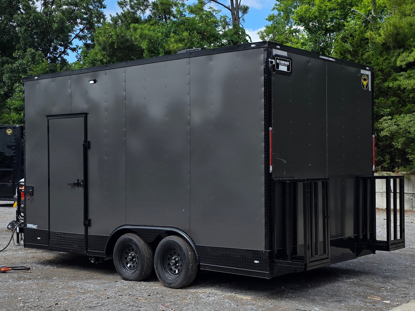 8.5' x 16' Mobile Food Vending Concession Trailer Back left angle picture 