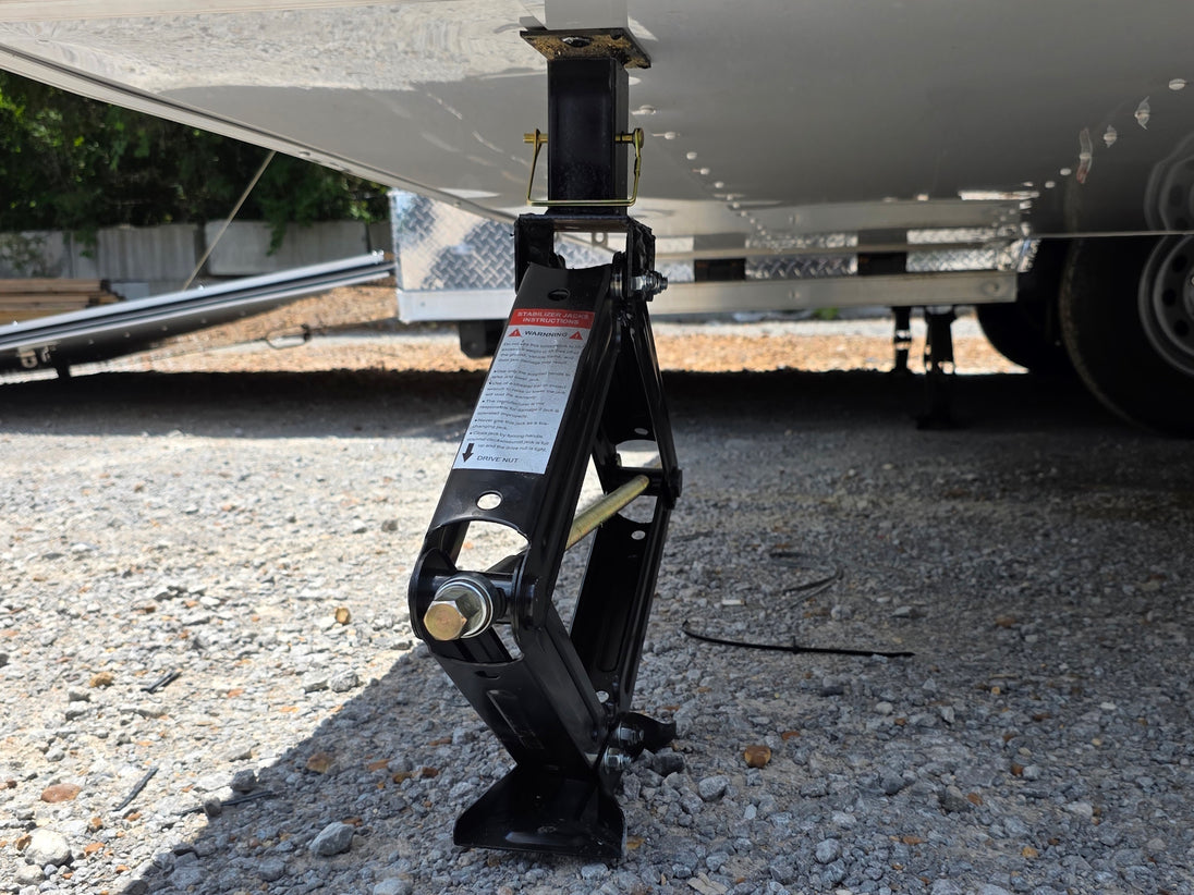 8.5' x 20' White Mobile Stage Trailer Jack picture 