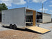 8.5' x 20' White Mobile Stage Trailer Open back left angle picture 