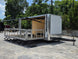 8.5' x 20' White Mobile Stage Trailer Open front left angle picture 