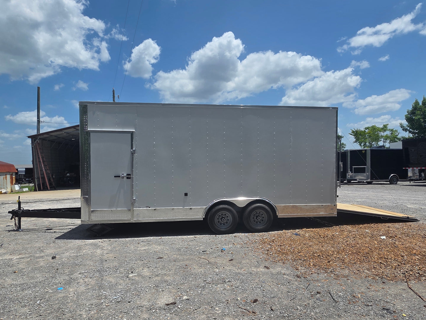 8.5' x 20' White Mobile Stage Trailer Open right side picture 