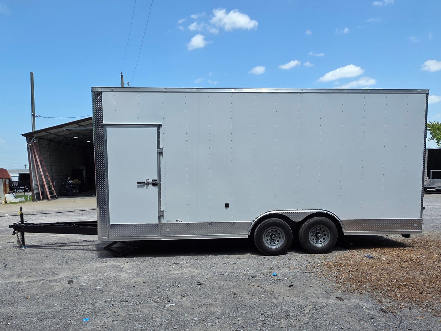 8.5' x 20' White Mobile Stage Trailer Right side picture 