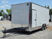 8.5' x 20' White Mobile Stage Trailer front right angle picture 