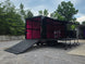 8.5' x 22' Black Deckover Mobile Stage Trailer with Blackout Package Open back right-angle picture 