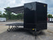 8.5' x 22' Black Deckover Mobile Stage Trailer with Blackout Package Open front side picture 