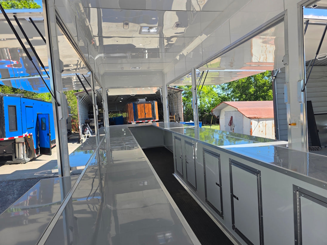 8.5' x 30' Concession Food Event Bar Trailer Interior front left angle picture 