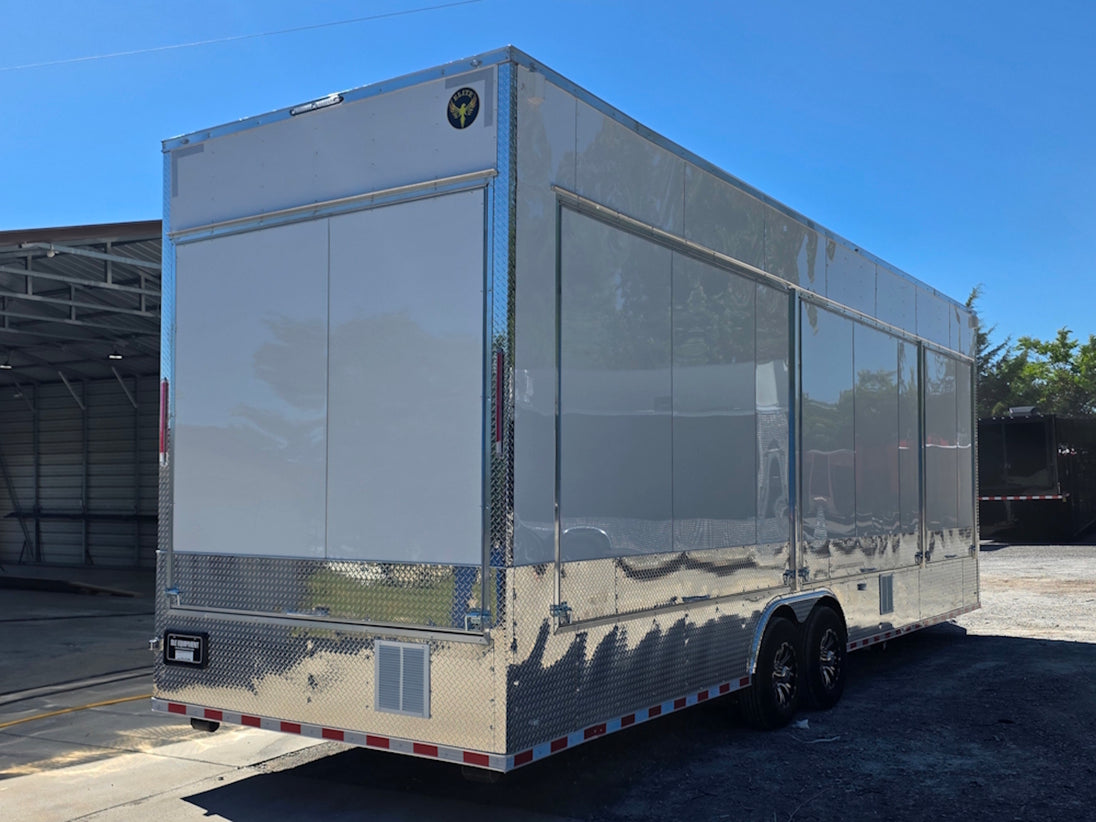 8.5' x 30' Custom Concession Trailer Package Back right angle picture 